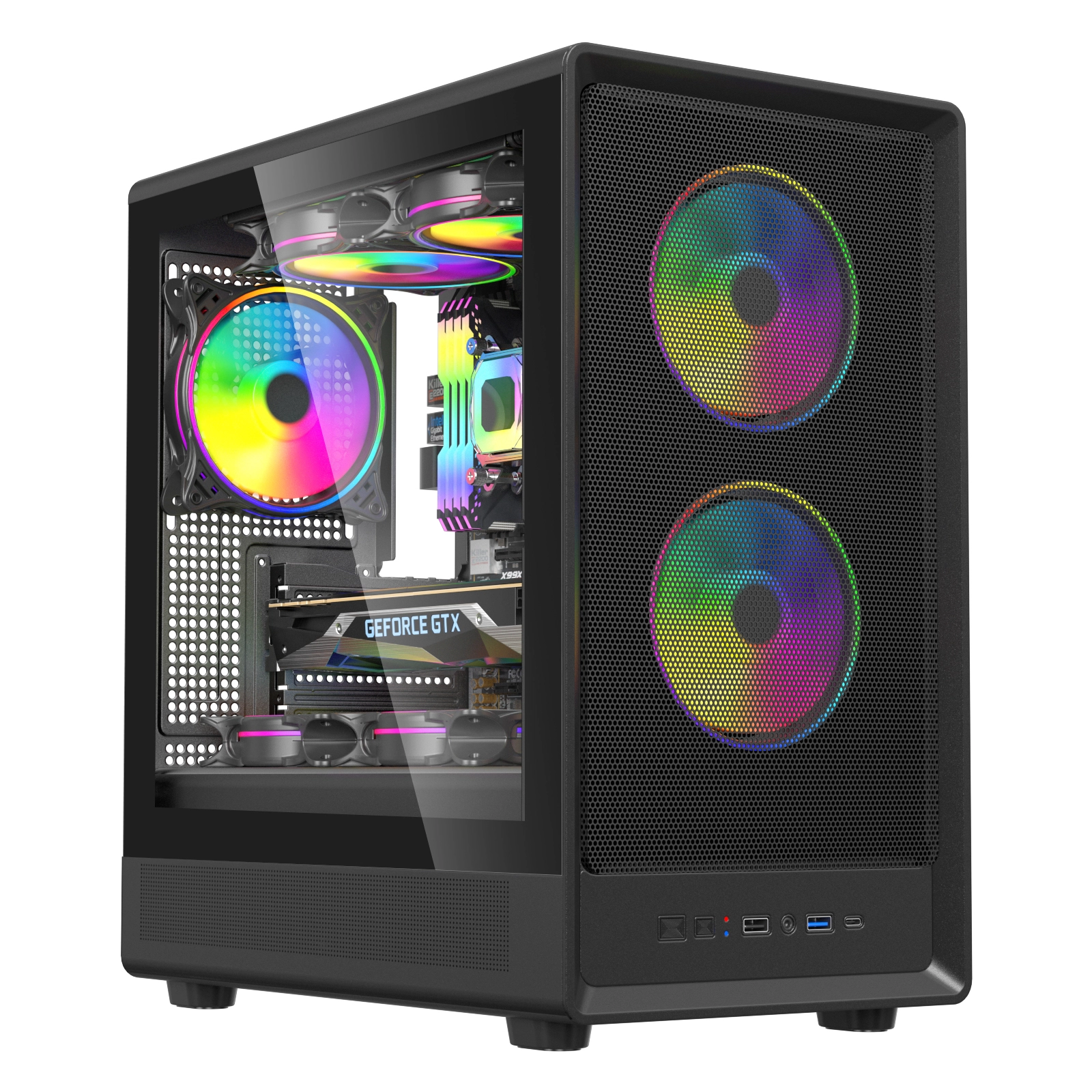 Groothandel Gaming PC Behuizing Glas & Metalen Gaas Paneel CPU Behuizing Gamer Computer PC Behuizingen Voor Desktop 1