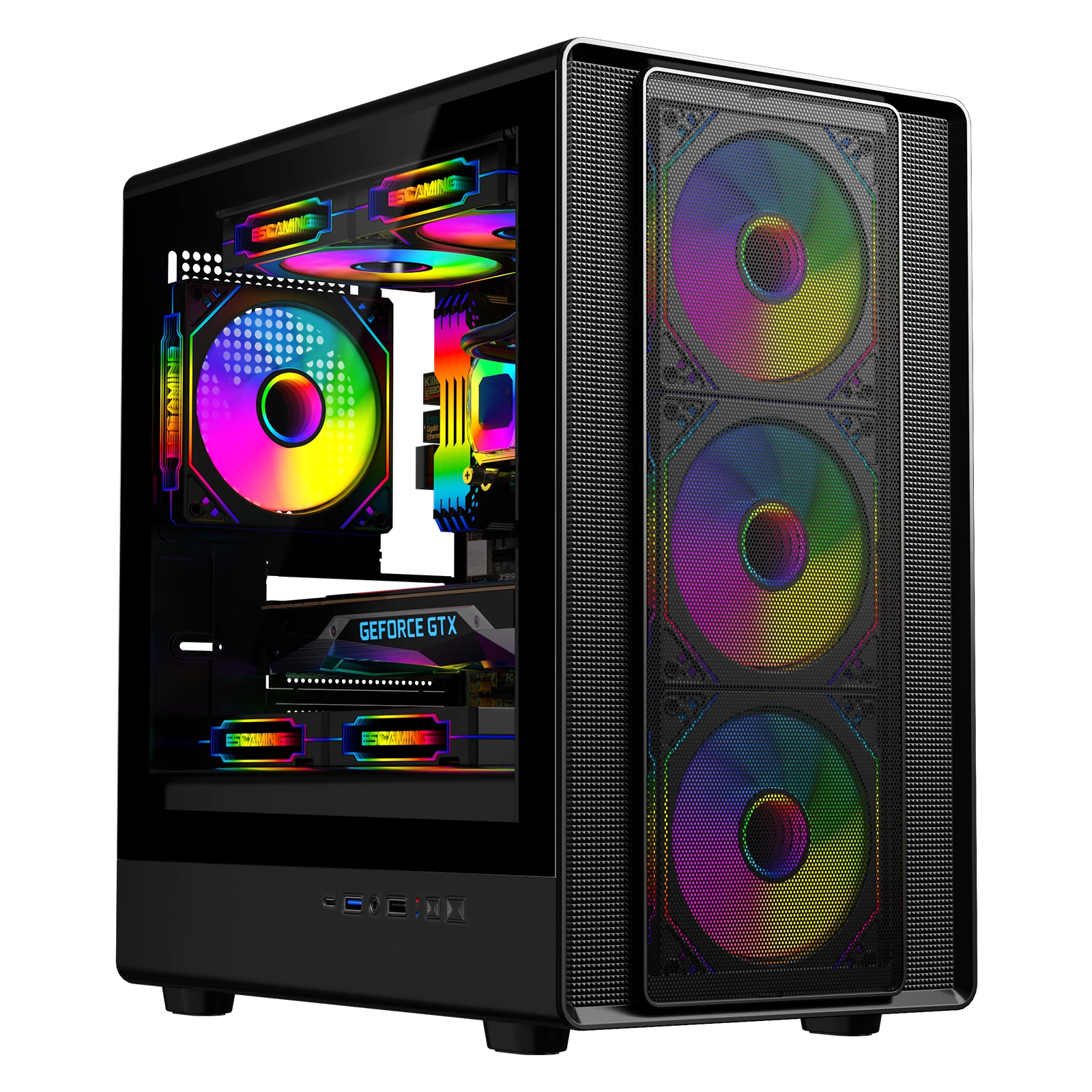 Coolzer New Design Gamer RGB Gabinete Black CPU Chassis Micro ATX/ITX PC Case Midi Tower Desktop Cajas de juegos de computadora & Torres 1