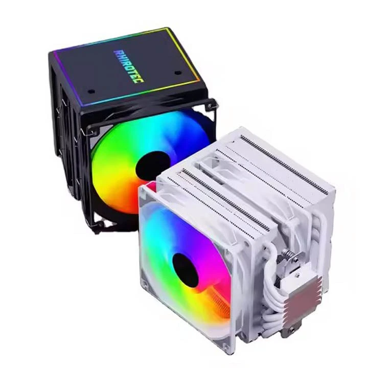 Design nou, 120 mm, răcitor de procesor colorat, cu aer, 6 conducte de căldură, radiator ARGB, PWM, 4 pini, turn dublu, ventilatoare duble pentru jocuri, PC, computer 1