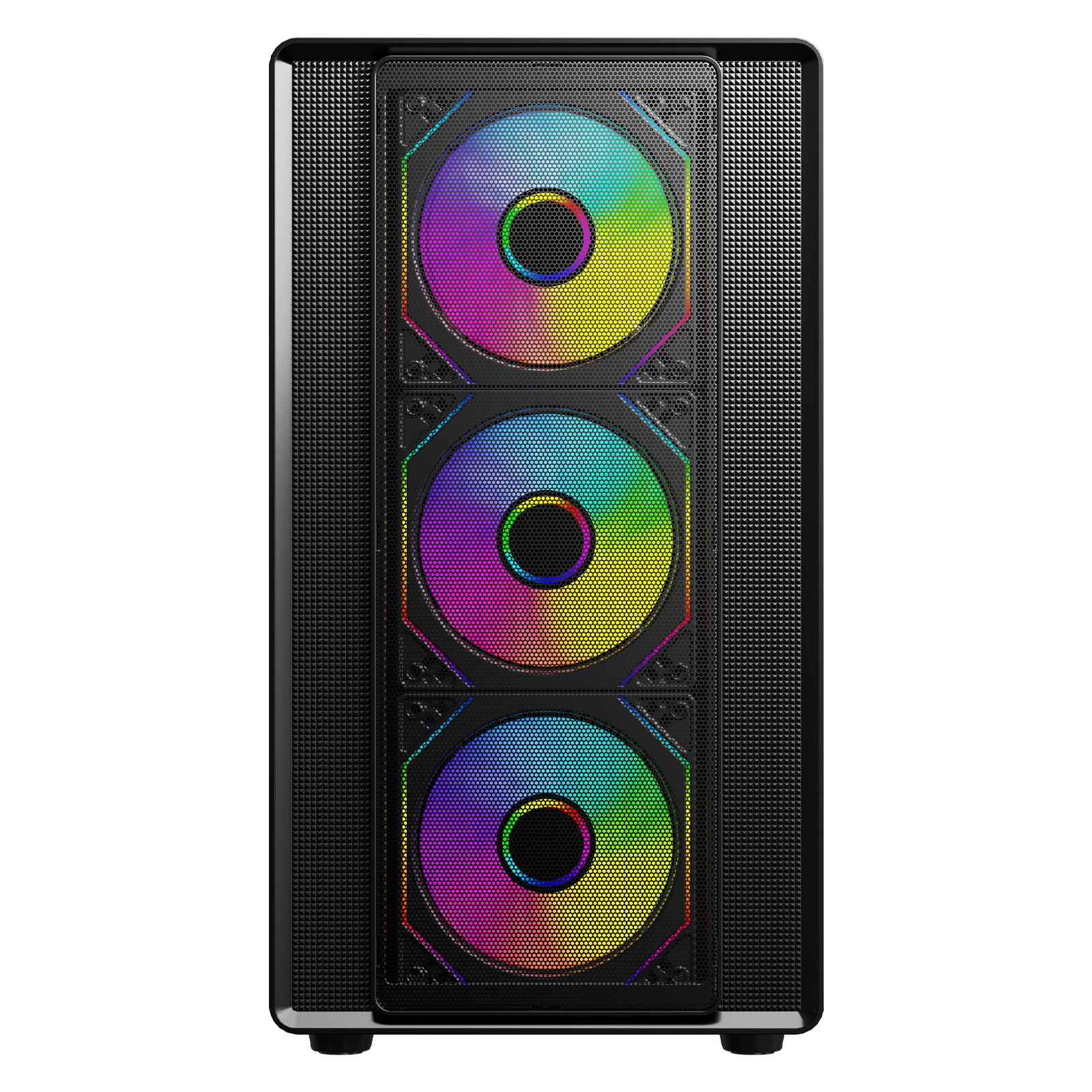 Coolzer Negro personalizado Micro Atx ITX Mesh Mid Tower Computer Gabinete de juego Gabinete de vidrio con temperamento Tornillo de tornillo Tornillo para jugador para jugador 1