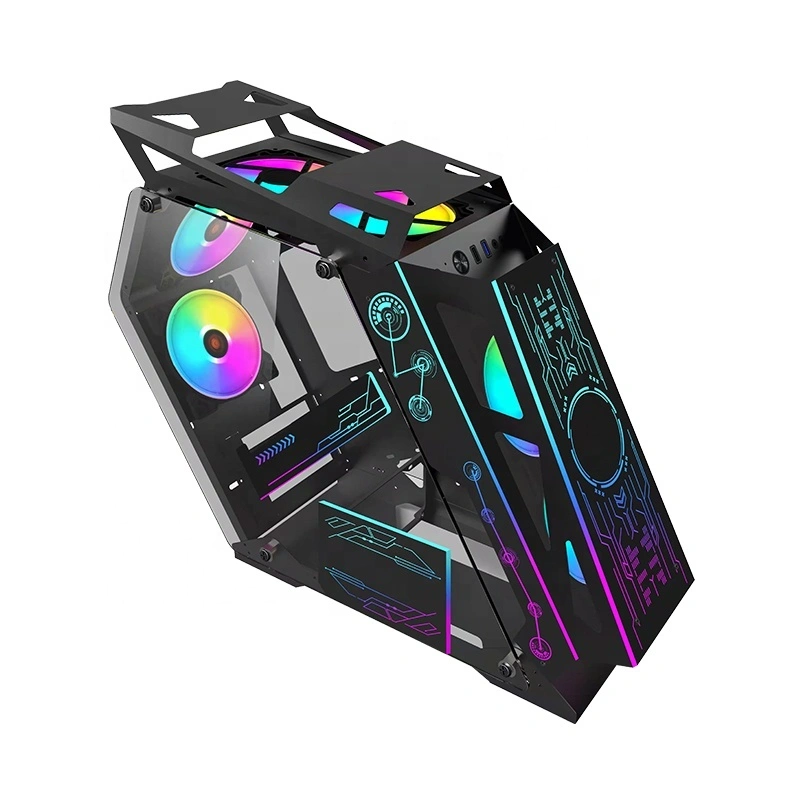 COOL DESICAL Gaming Gaming PC CASE RGB Light Panel Mini ATX CASE PC HERCHIS 1