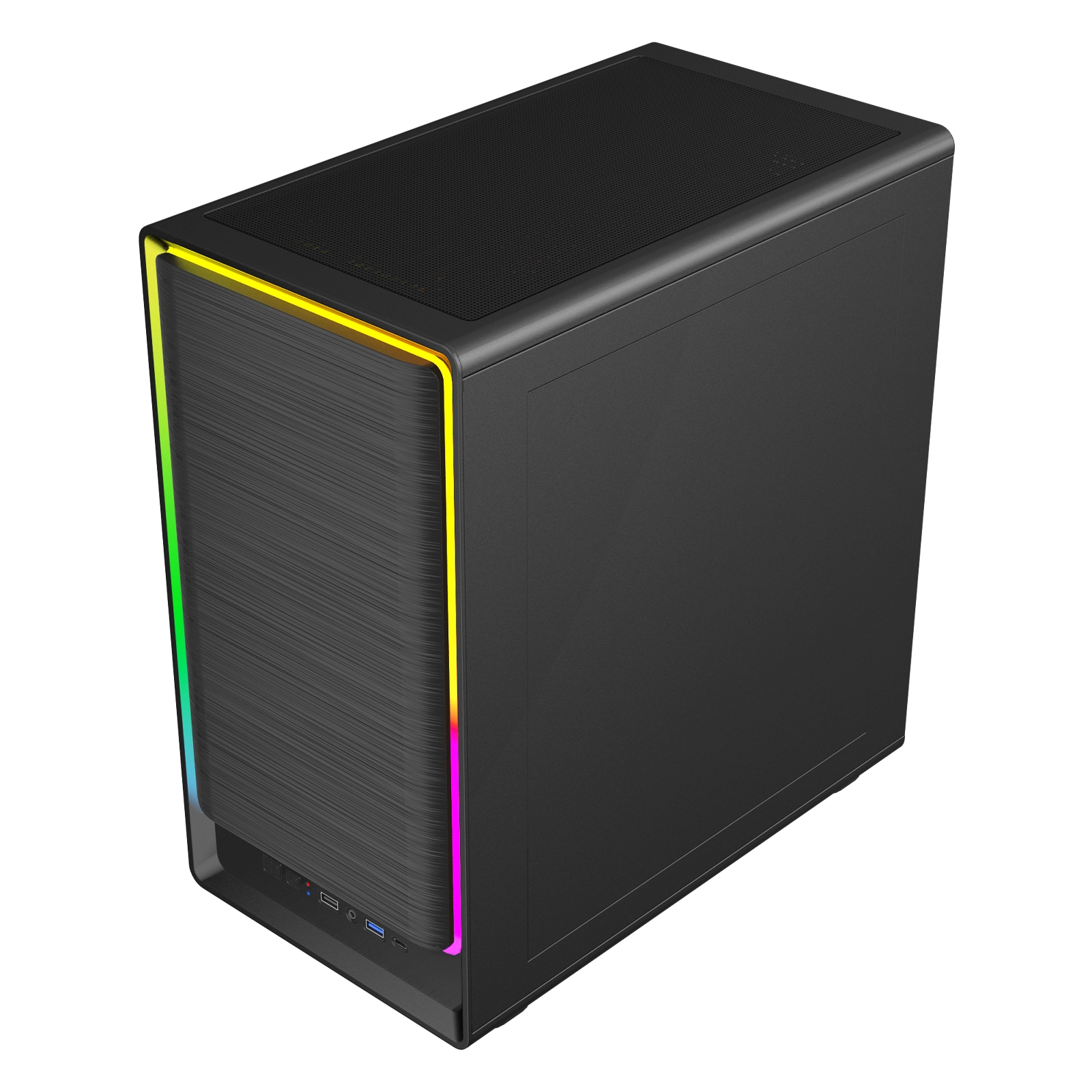 Großhandel Beliebtes Design RGB-Panel-Gehäuse Itx Atx Gehärtetes Glas Computer Gaming PC-Gehäuse Großhandel 1