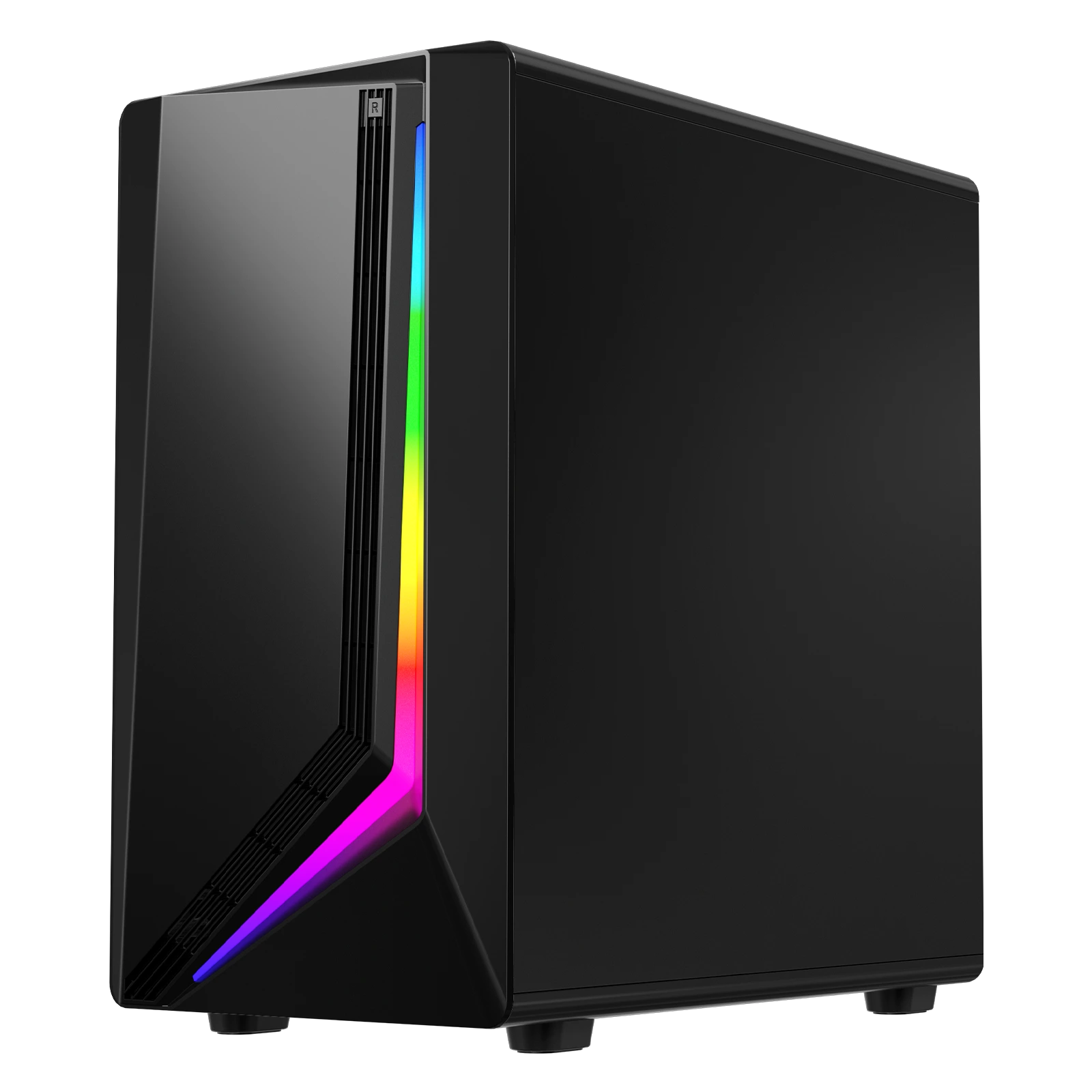 Coolzer Hot Sale Mid Tower Atx Cabinet Chassis Hidden Switch Desktops Computer Cases Towers Gamer Argb Effect Gaming Pc Case 1