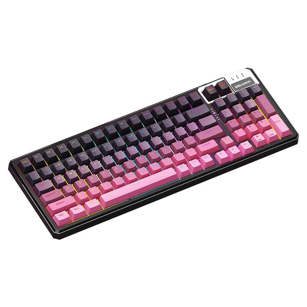 Esgaming 98 клавиш Стандартная верхняя структура пишущая машинка Механическая клавиатура эргономика 96% макет настольная настольная клавиатура RGB Клавиатура 1