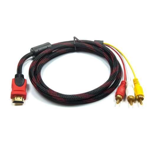 Multimedia Hdtv To 3rca Three-color Cable 1080p Hdtv To Av Av Video Audio Adapter Extension Cord Wire For Car Computer Supplier 1