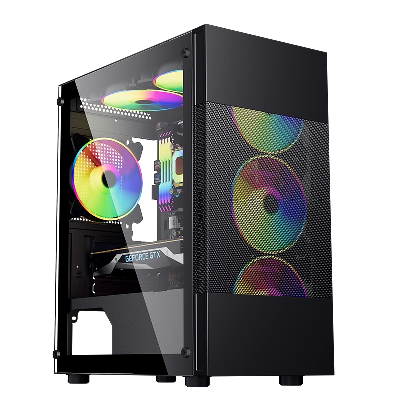 Produsen Rangka Kabinet Komputer Jaring Plastik Mico ATX ITX Casing Menara Gaming PC Logam untuk Gamer 1