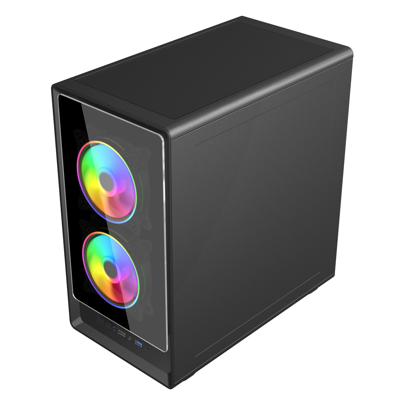 High Airflow Mesh Front Mid Tower Itx/mico Atx Gaming Argb Computer Cpu Cabinet Chassis Transparent Pc Case 1