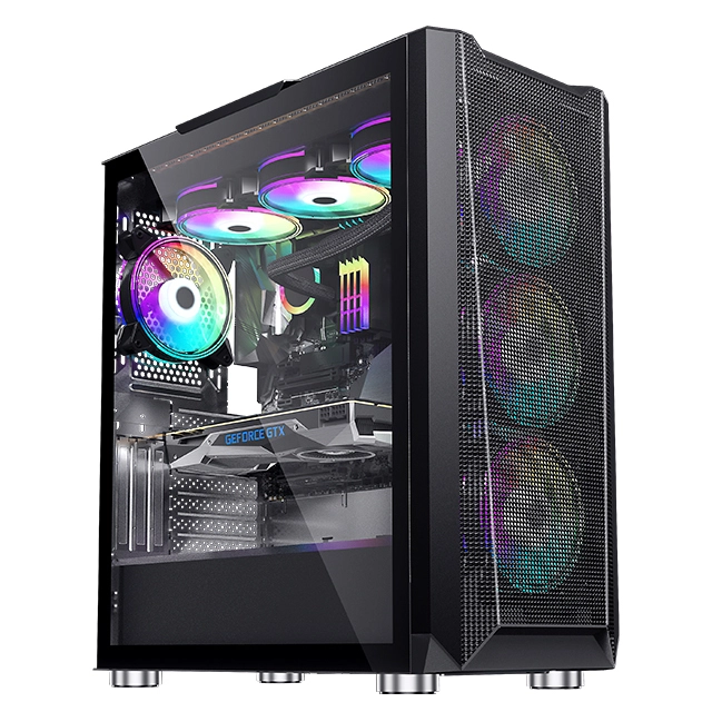 Desktop-Gehäuse Wärmeableitung CPU-Lüfter RGB Computer Gaming-Gehäuse E-Sport-Computer ATX PC Computer-Gehäuse 1