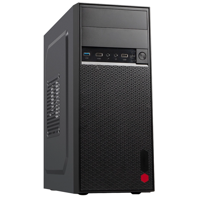 Fabricante Compu ATX Case Mid Tower CPU Gabinete Elegante chasis de oficina de panel con lado izquierdo perforado 1