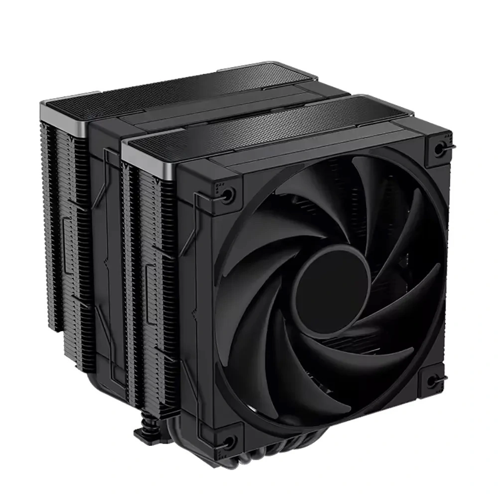 High Efficiency Computer Pc Cooling Fan All Black Pwm 6 Heat Pipes Double Tower Cpu Air Cooler With Double Fans 1