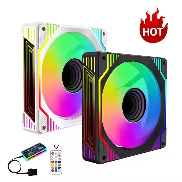 Esgaming Low Noise 120mm Desktop Computer Cabinet Cpu Cooler Pc Gaming Case Cooling Building Block Fan With Remote Controller 1