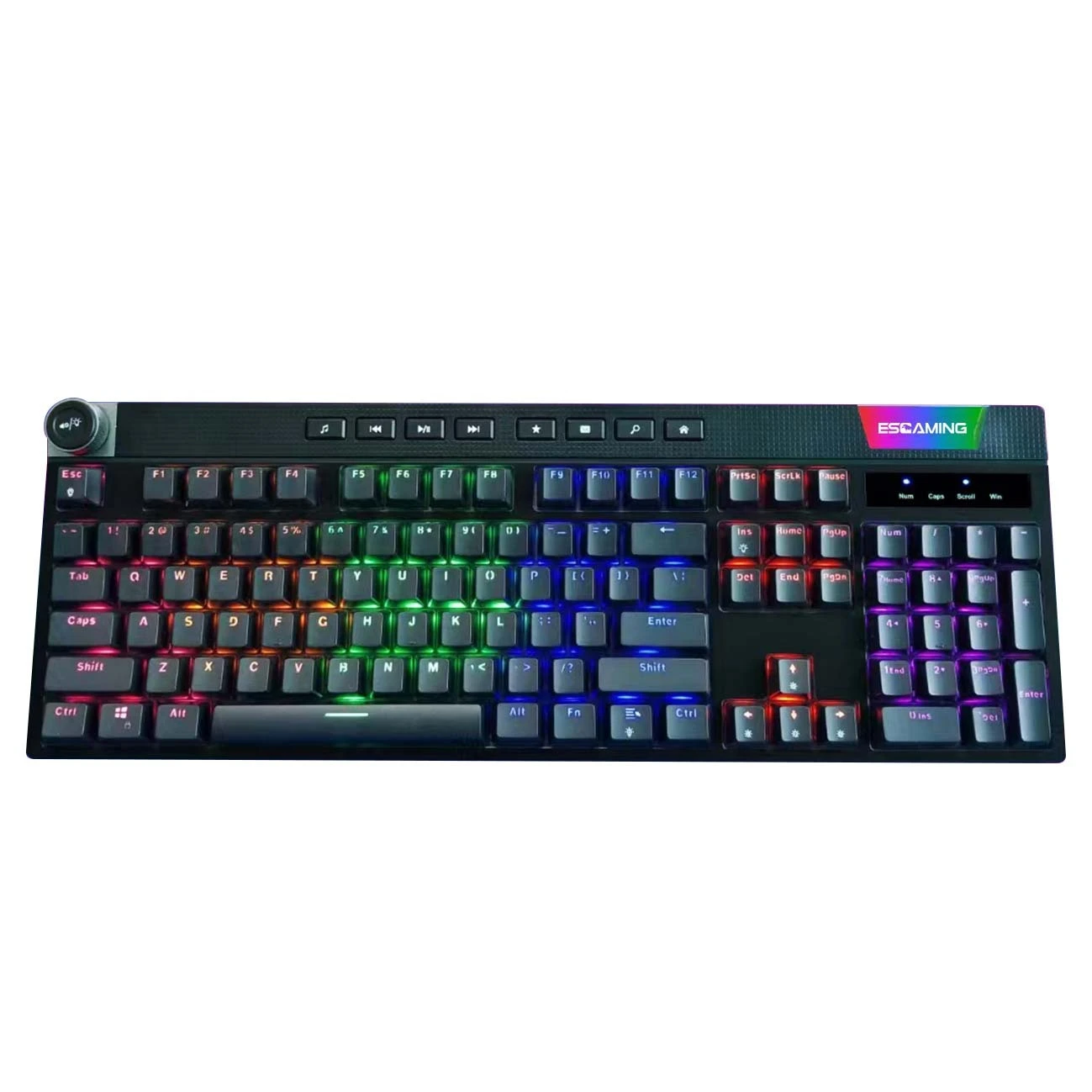 Esgaming Hot Sale 104 Keys Computer Full Size Anti-ghosting Numeric Mechanical Gaming Keyboard With Multimedia And Volume Tuner 1