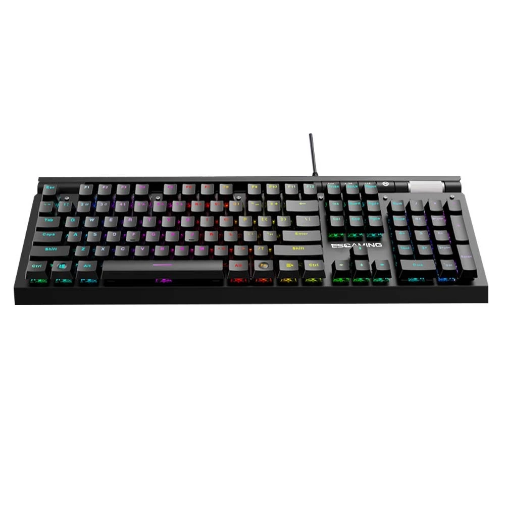 ESGAMING FABRICACIÓN DEL PANEL DE METAL DE METAL TEQUIPO CON CABLADO Cableado Desktop Hot Swappable Mechanical Keyboard para computadora para juegos 1