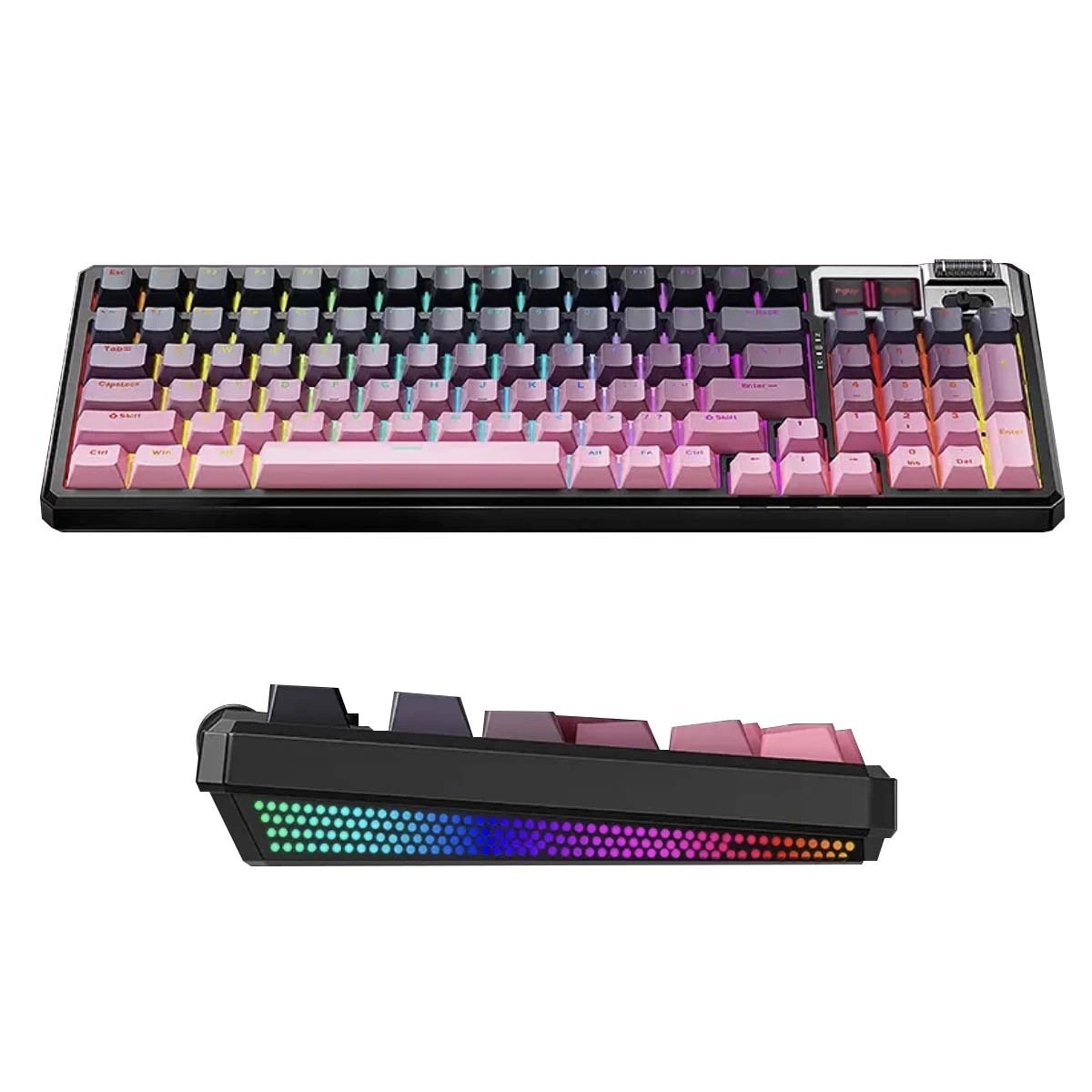 ESGAMING 96% Diseño compacto Teclado mecánico de juegos de juego caliente 2.4G Bluetooth Wireless Keyboard para computadora de escritorio 1