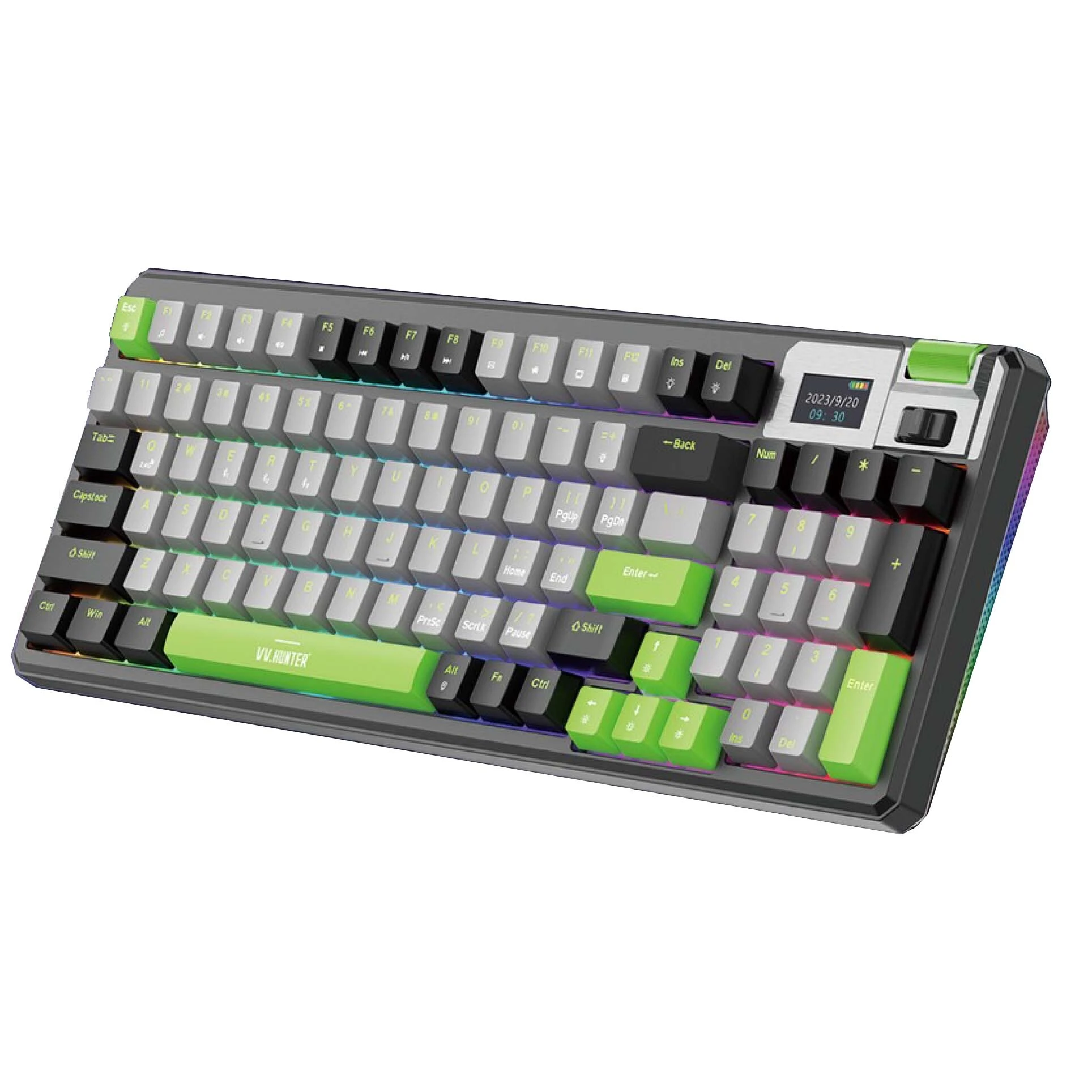 Coolzer 98 Keys Diseño compacto Hotswap Gaming Wired Mecánico Teclado mecánico 2.4G Bluetooth Wireless Keyboard para computadoras de escritorio 1
