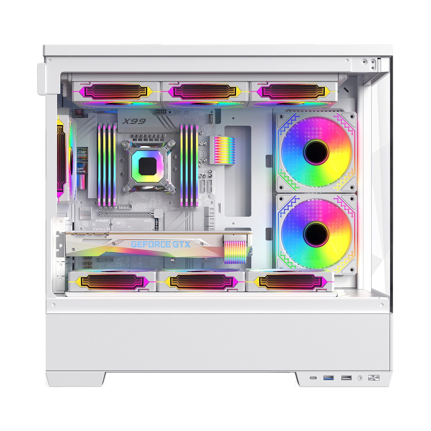 Neues Produkt Mini-Gaming-PC-Gehäuse in Weiß Itx-Computergehäuse für Gaming-Aluminium 0,7 mm Computerschrank 1