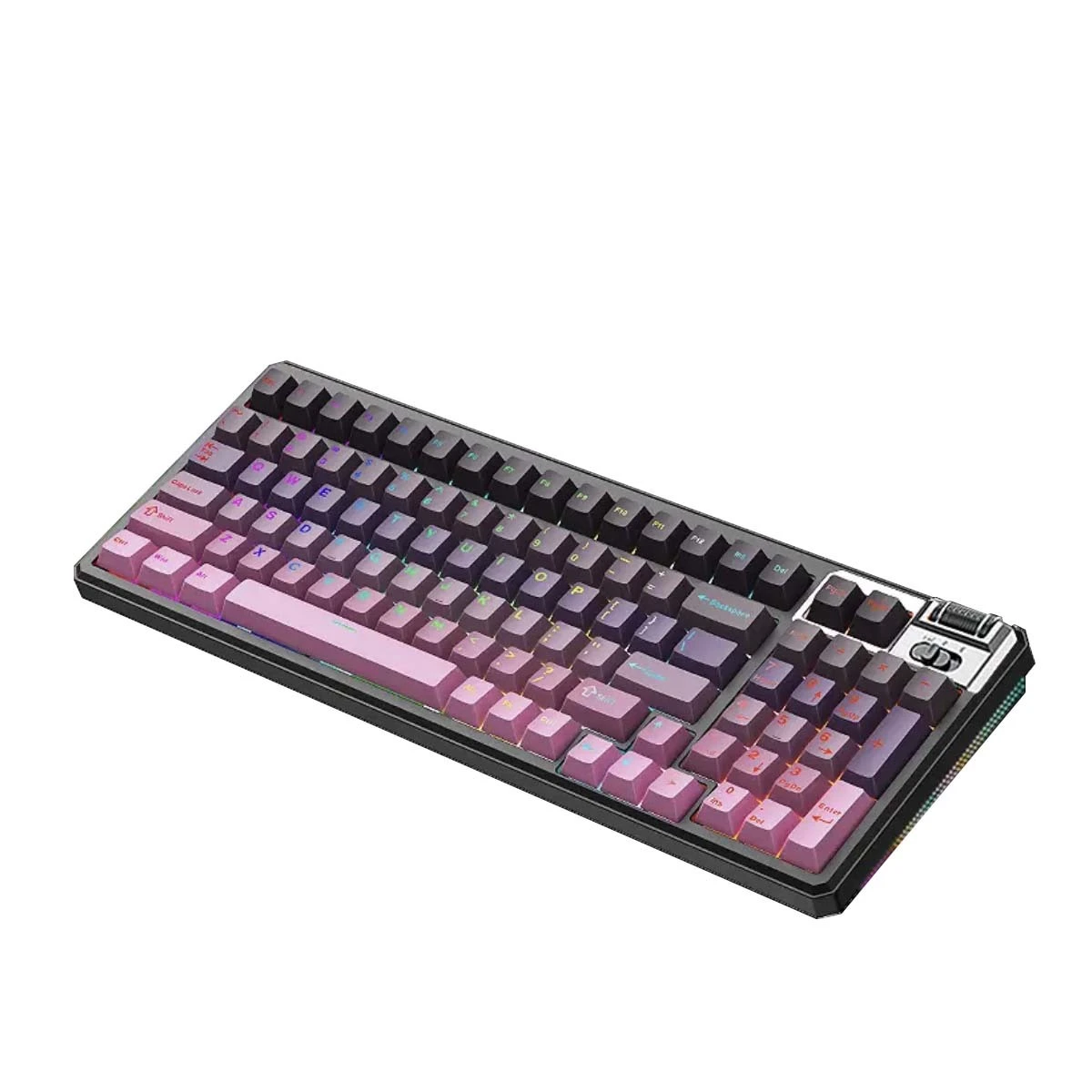 Esgaming 2.4g لوحة مفاتيح Bluetooth اللاسلكية متعددة الألوان 98 مفاتيح Three Mode Gamer Computer RGB Backlight Gaming Keyboard 1