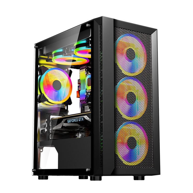 Hersteller RGB Mid Tower Gaming-Gehäuse PC-Gehäuse aus gehärtetem Glas Computergehäuse & Towers 1