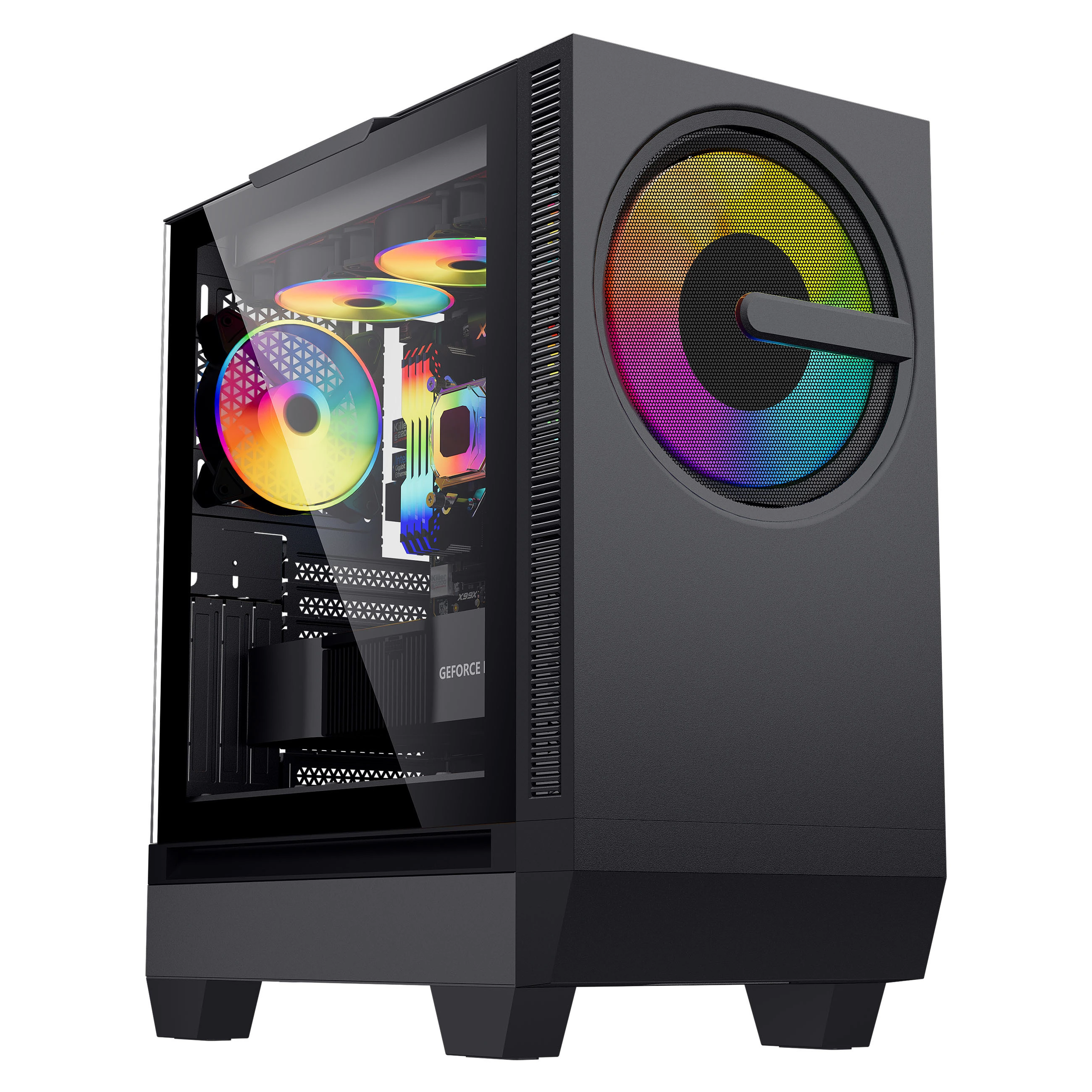 Obudowa komputera stacjonarnego OEM/ODM ze szkła hartowanego, obudowa Micro ATX Mid Tower z wentylatorami RGB do gier 1