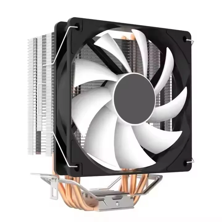 Pendingin Udara Komputer Aluminium 4pin Berkinerja Tinggi, Pendingin Udara Komputer 4 Pipa Panas, Kipas CPU PC Gaming Argb, Heatsink 1