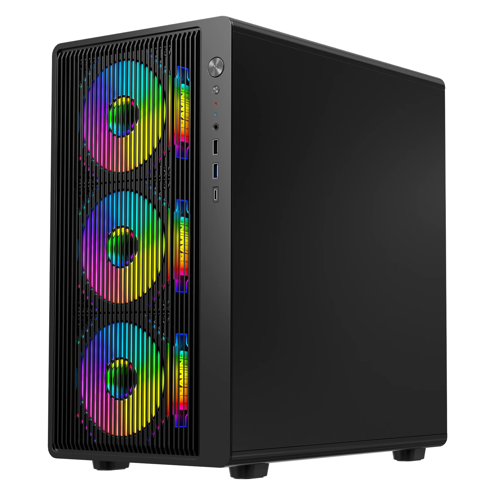 Coolzer Modern Black Mid Tower Cabinet Case Gamer Filtro antipolvere in metallo Case per computer Tower Micro ATX ITX Gaming PC Case 1