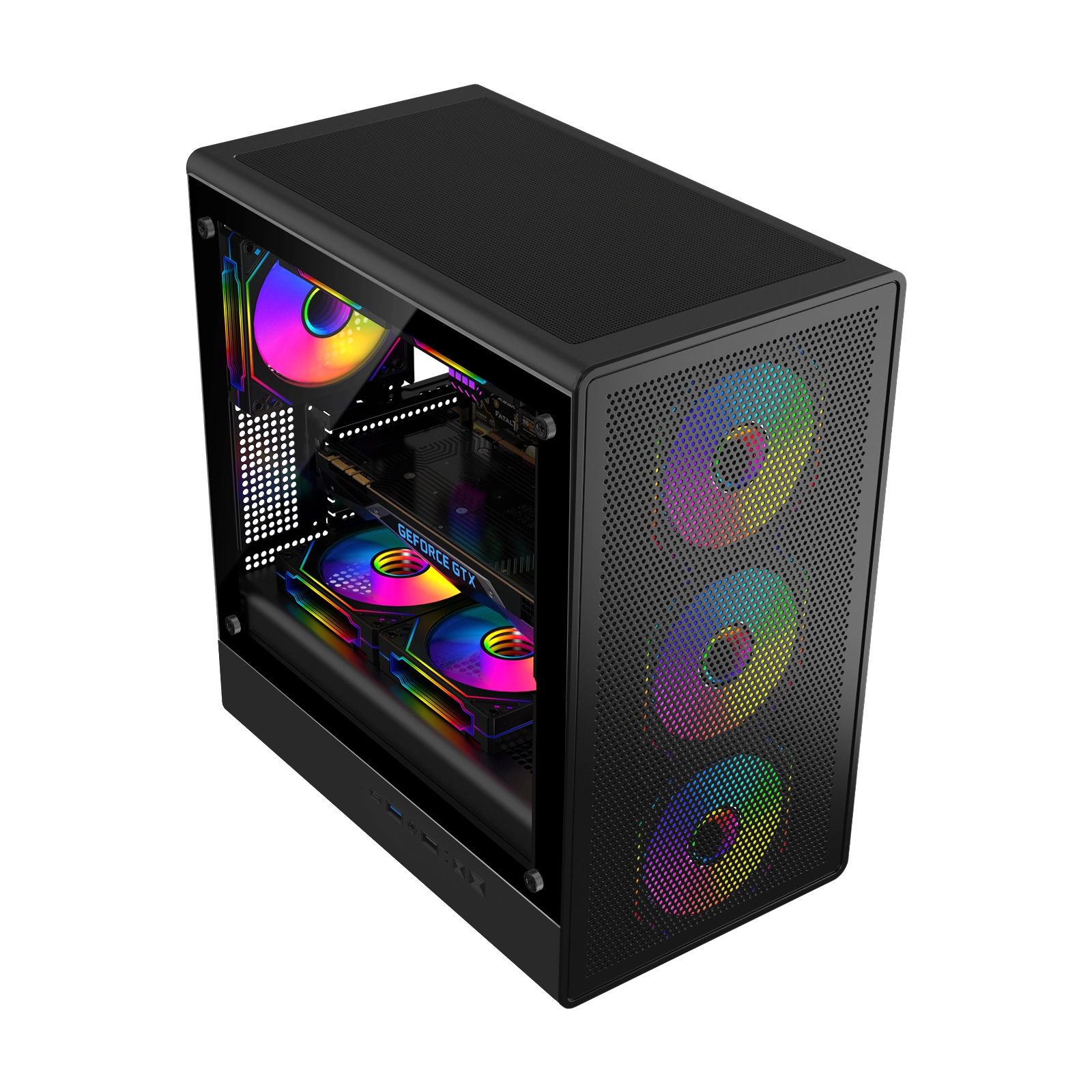 Coolzer Factory Direct Sales Modern Micro Atx Itx Cabinet Casing Gaming Pc Case With Side Panel Window For Gamer Computer 1