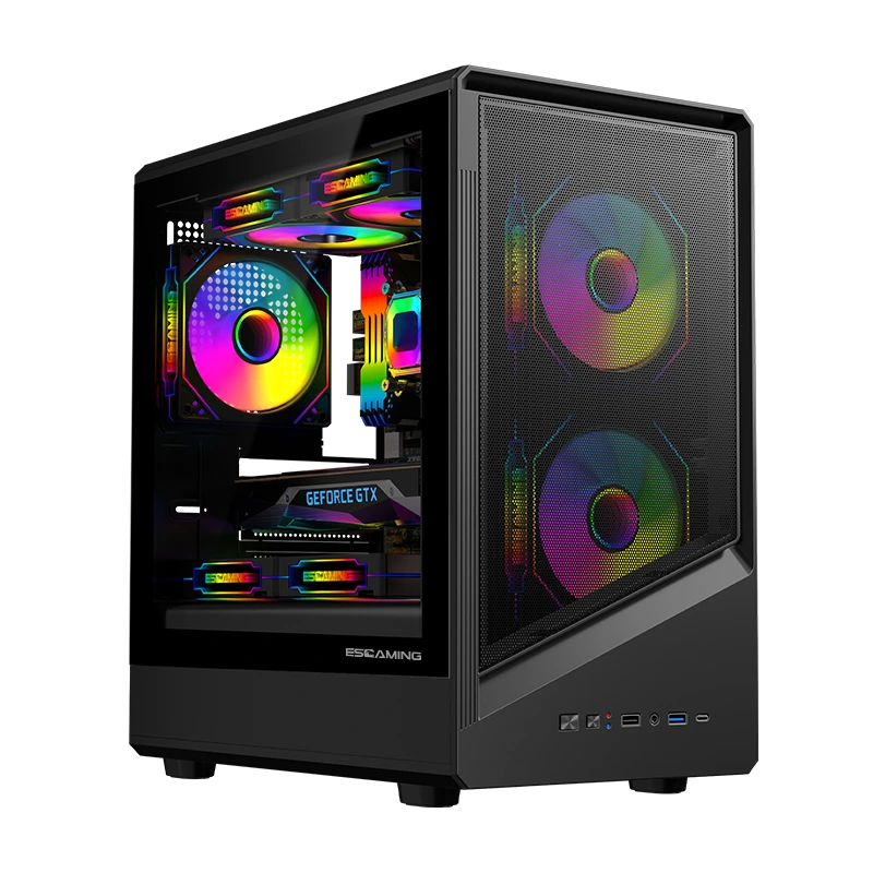 Case per PC da gioco Micro-ATX Mid-Tower in vetro temperato ROKE 09 1