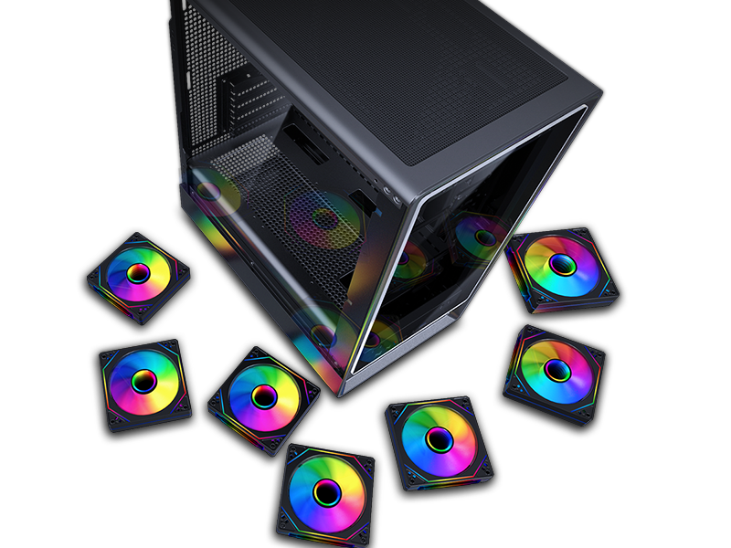 強化ガラス製ミッドタワー Micro-ATX ゲーミング PC ケース ROKE 02 TG