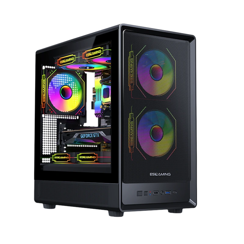 Case per PC da gioco Micro-ATX Mid-Tower in vetro temperato ROKE 02 MESH 1
