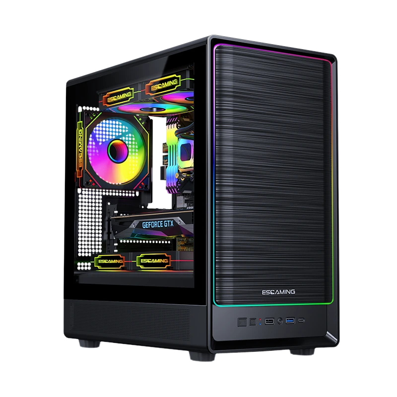 Case per PC da gioco Micro-ATX Mid-Tower in vetro temperato ROKE 02 P 1