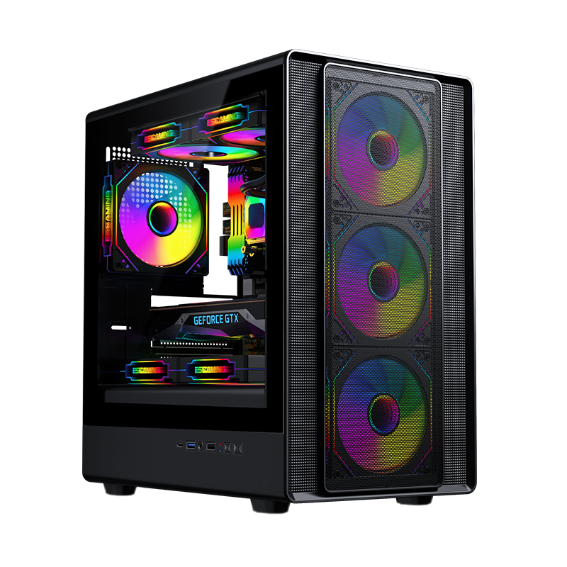 カスタムゲーミングPCケース ブラック - ESGAMING