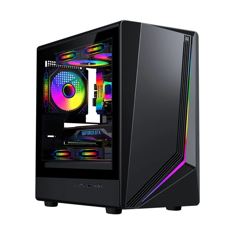 Case per PC da gioco Micro-ATX Mid-Tower in vetro temperato di alta qualità ROKE 11 1