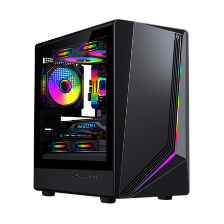 【高性能】ゲーミングPC【おしゃれ】 Amazon.co.jp: Pixbyto MATX PCケース ARGBファン6個付き