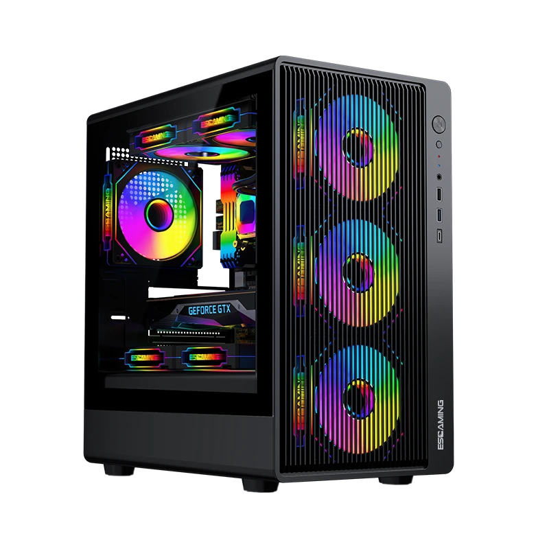 Case per PC da gioco Micro-ATX Mid-Tower in vetro temperato ROKE 01 1