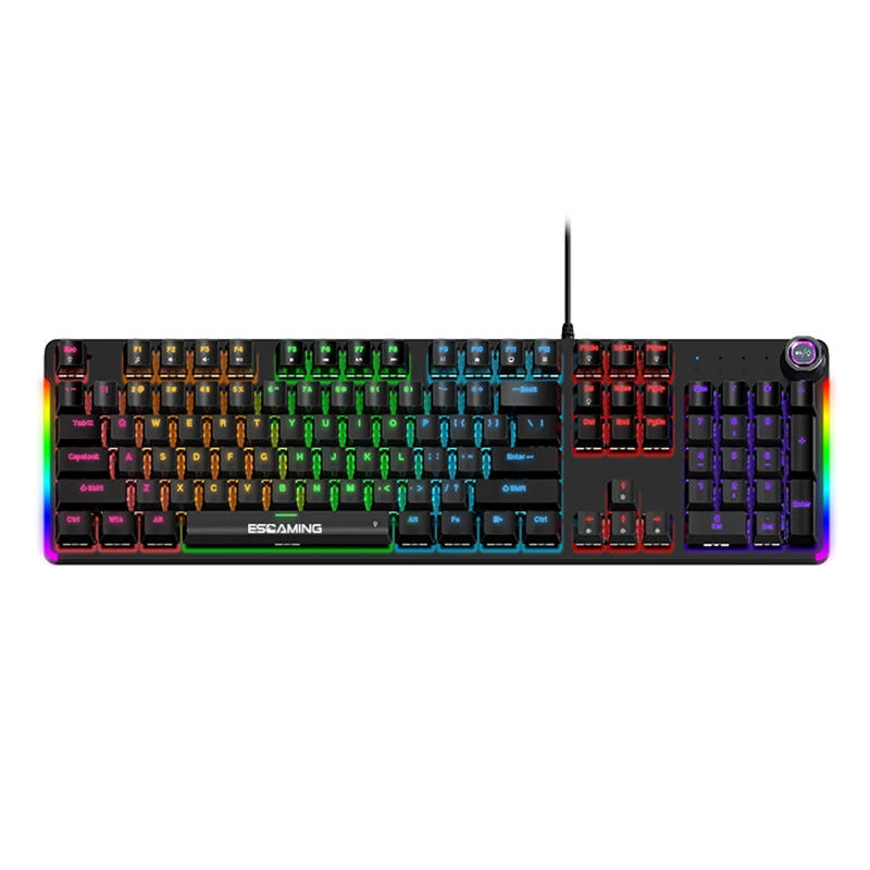 Tastiera da gioco numerica cablata impermeabile IP68 con 104 tasti, 100% full size, luce arcobaleno, hot-swap, V500 1