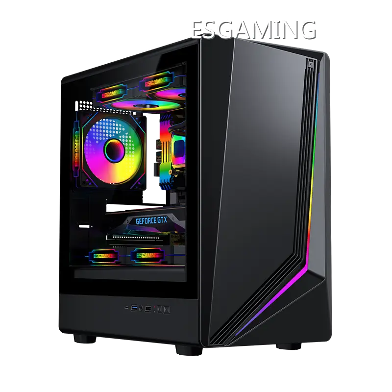 ပရီမီယံ Tempered Glass Stylish Mid-Tower Micro-ATX Gaming PC Case ROKE 11 1