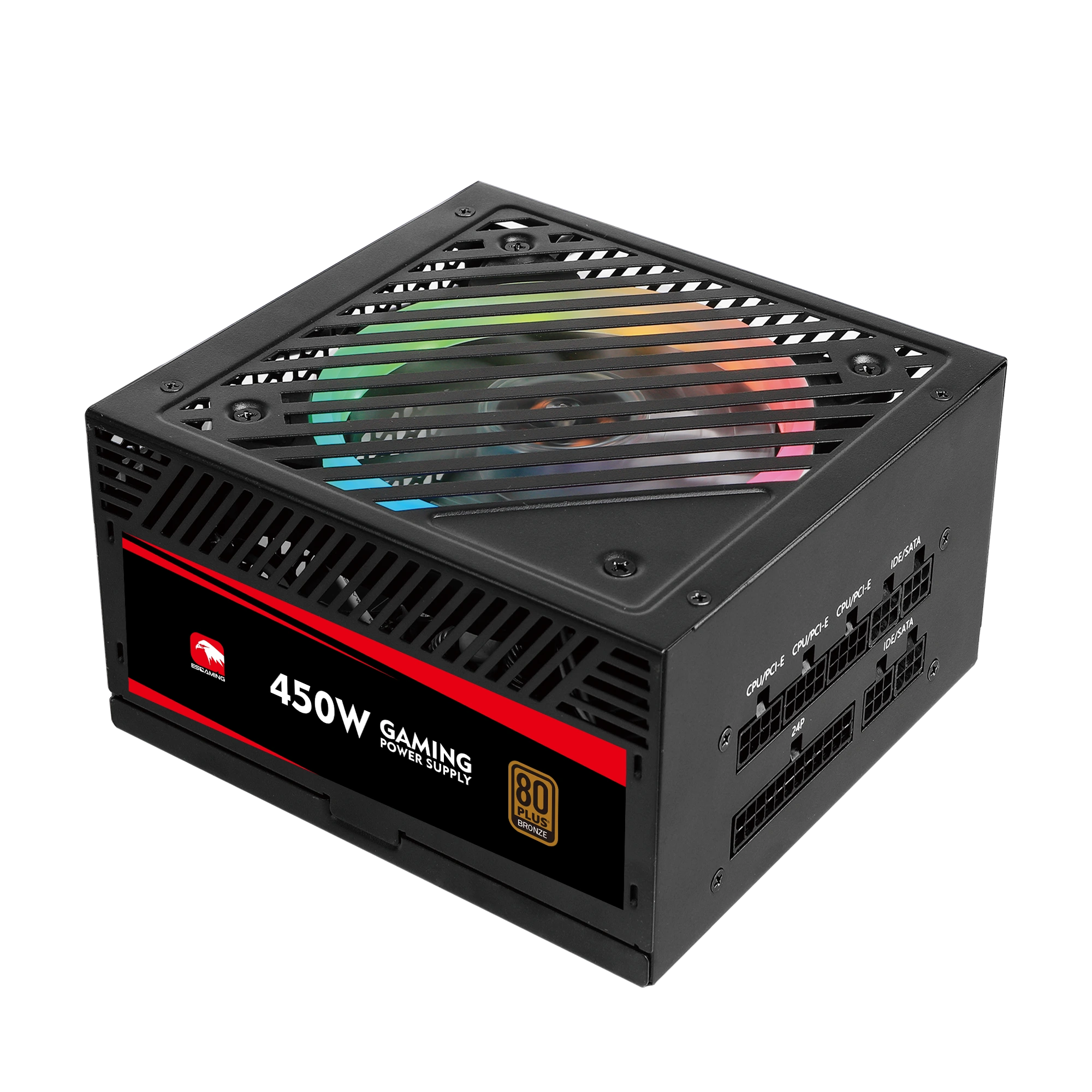 Alimentatore per PC desktop RGB modulare 80 Plus Bronze da 450 W per PC PSU EFMB450W 1