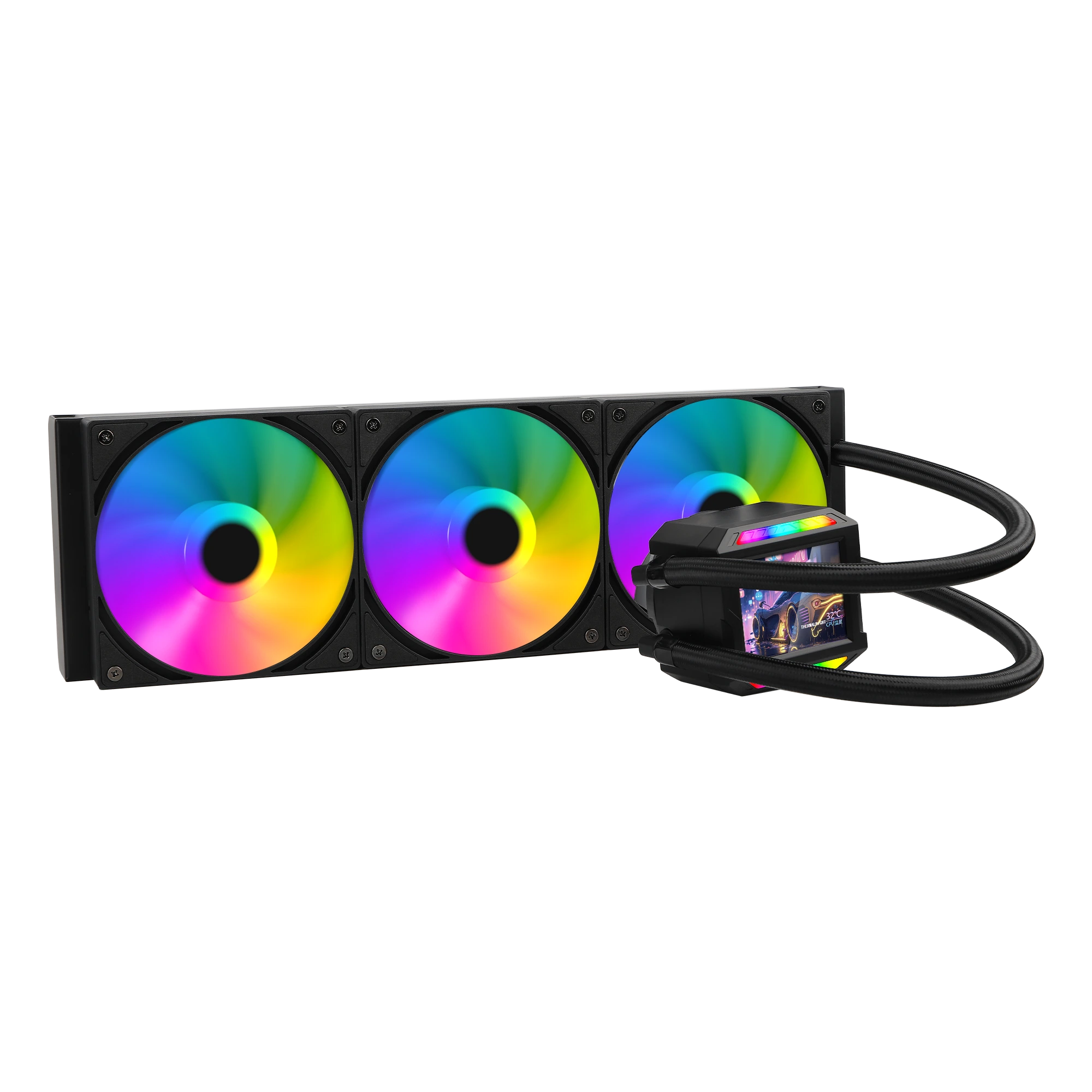 Nuovo software di controllo intelligente auto-sviluppato per il raffreddamento a liquido AIO della CPU da 360 mm con schermo LCD EW-360S4 1