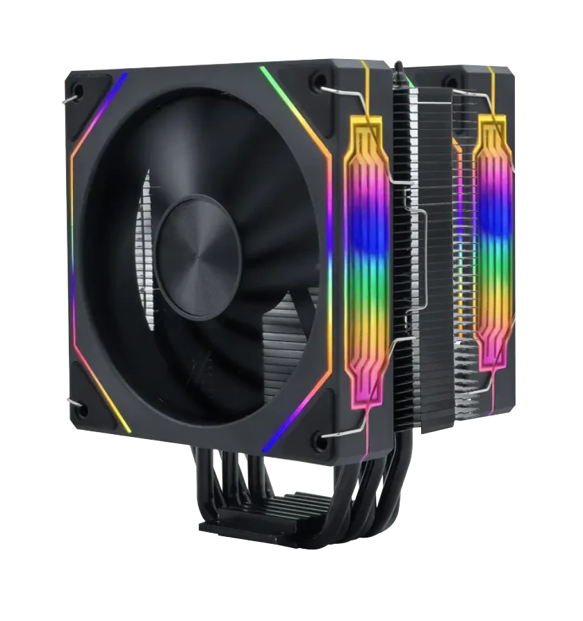Ventola di raffreddamento per CPU in rame puro ARGB Light da 120 mm con 6 heatpipe e doppia ventola da gioco Factory T1-2FS 1