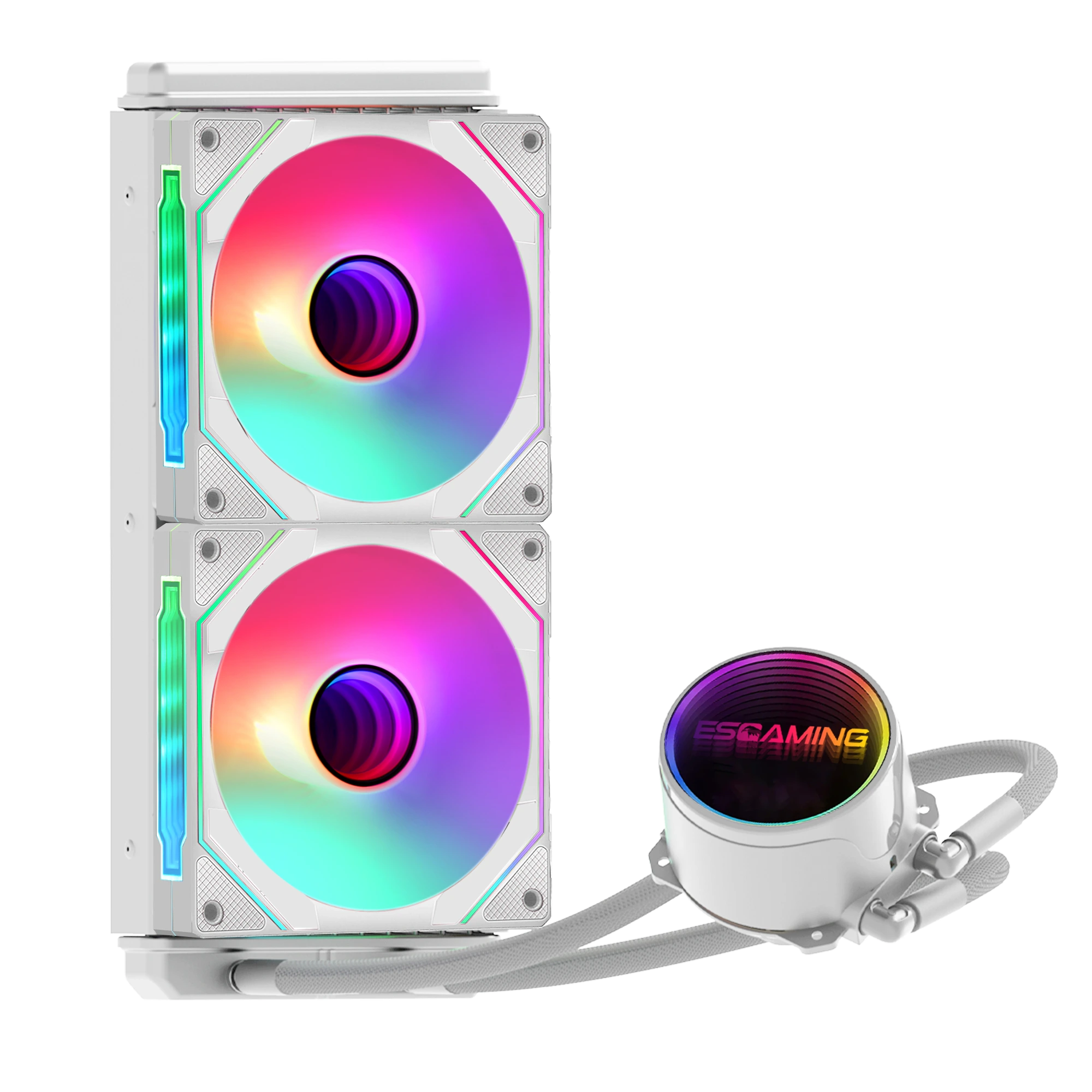 Vendita diretta in fabbrica Infinite Mirrors Computer Case Liquid Cooler PC Prism 240 Bianco Key Refinements 1