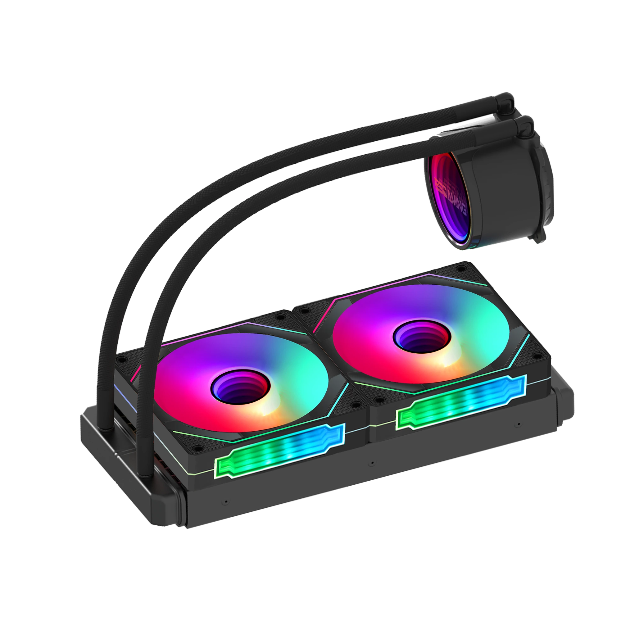 Raffreddatore per CPU liquido AIO da gioco ARGB Simplicity Gamer 2×120mm all'ingrosso - Prism 240 nero 1