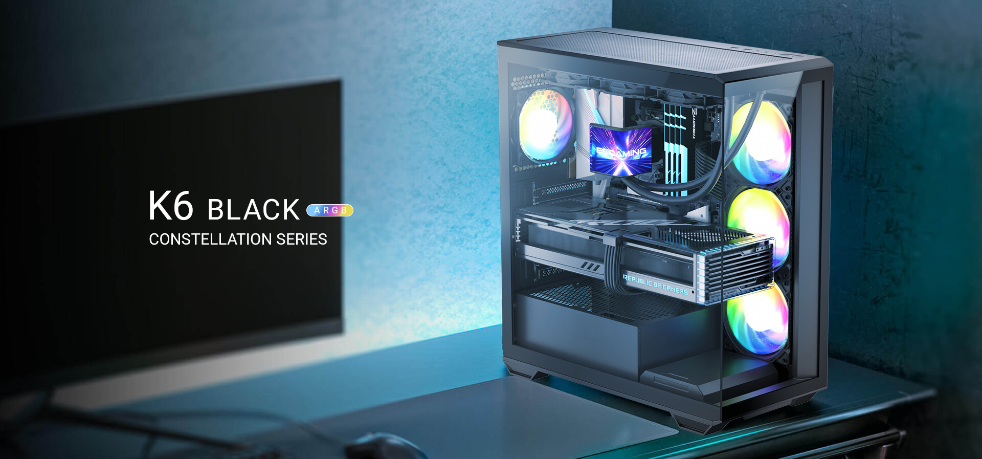 ハイエンド ブラック SPCC 強化ガラス ATX タワーキャビネット