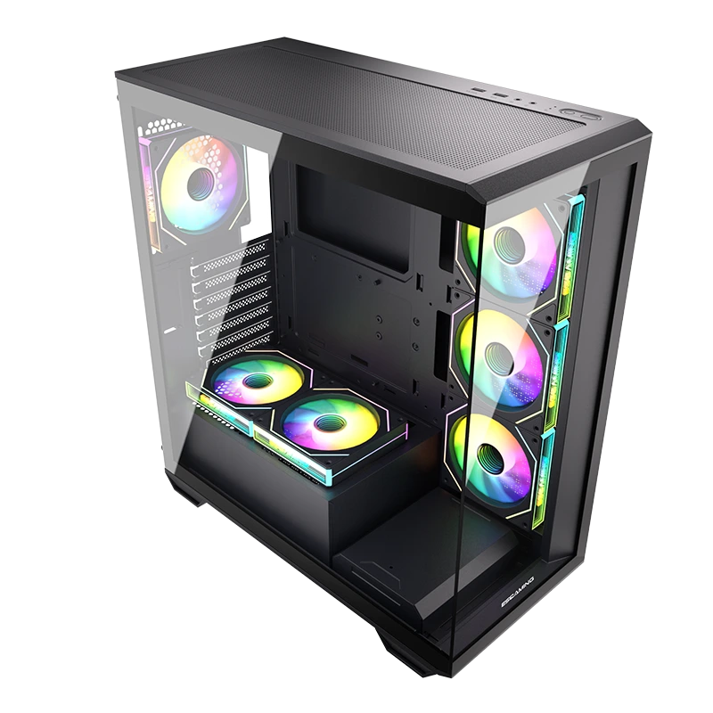 High End Black SPCC Tempered Glass ATX Tower Cabinet Gaming Pc Case Support Liquid Cooler GILGAMESH 1